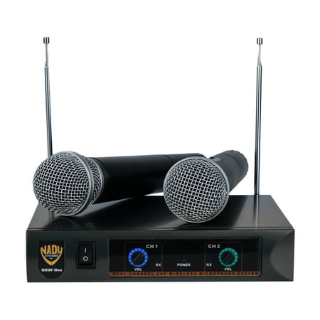Dkw Duo Microphone Nady DKW-DUO Wireless Handheld VHF Microphone System – includes lapel microphone, wireless bodypack, receiver, AC adapter and audio cable – Easy setup – Karaoke, performance, presentation ()