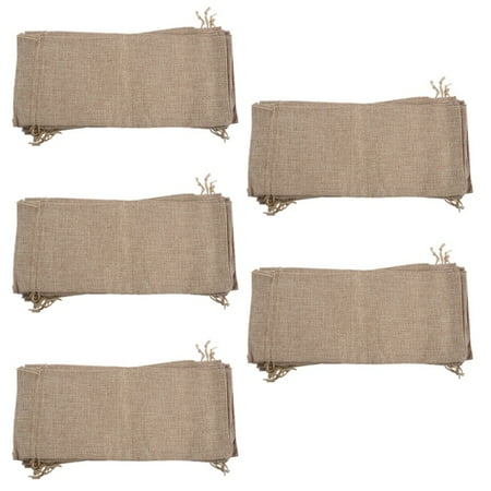 

50Pcs Wine Bags 14 x 6 1/4 Inches Hessian Bags with Drawstring