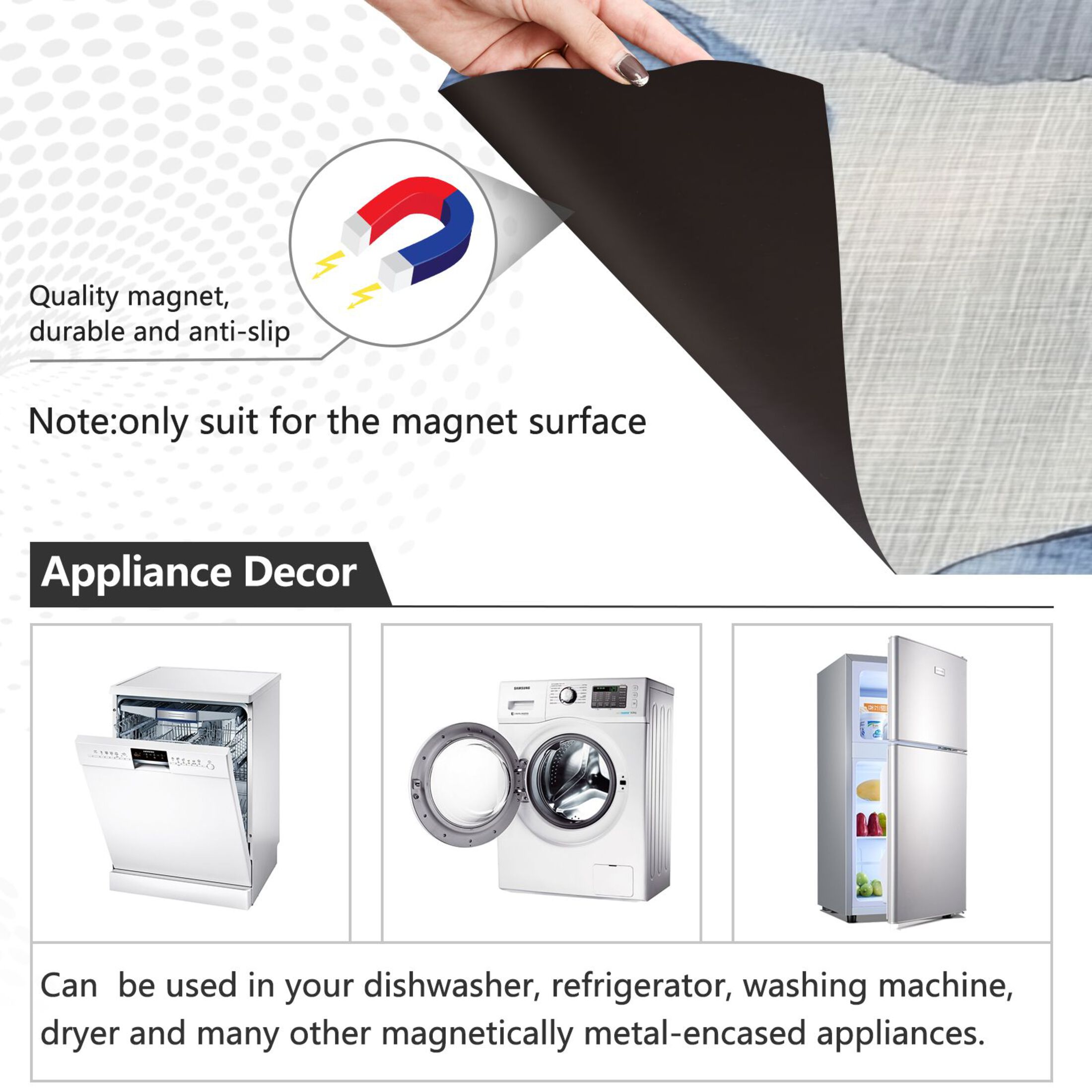 Dishwasher Magnetic Sticker 23x26 Inch Refrigerator Magnetic Sticker Washing Machine Magnetic Sticker Kitchen Panel Magnetic Sticker Home Decor Colorful Blue Flowers