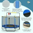thumbnail image 5 of Kadyn Trampoline with Net, Basketball Hoop and Horizontal Bar, Recreational Big Trampolines for Kids, Indoor, Blue, 5 of 6