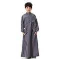 thumbnail image 3 of LEEYNEER Fall Clothes for Boys Boys Middle Muslim Pure Fashion Dresses and Long Topcoats Comfortable Blouse, 3 of 9