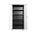 thumbnail image 3 of Lockable Metal Storage Cabinet With 4 Adjustable Shelves - For Home Garage And Office Heavy Duty, 3 of 5