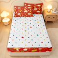 thumbnail image 4 of Homewish Lovely Guinea Pig Animals Zipper Twin Comforter Sets with Fitted Sheet and 2 Pillowcases,Kawaii Mushrooms Zipper Bedding Set,Red,Polkadot Reversible,4pcs, 4 of 8