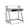 thumbnail image 5 of Benjara BM273007 36 Inch Ethan 1 Drawer Desk with Raised Shelf and Angled Frame, Oak White, 5 of 5