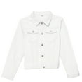 thumbnail image 4 of adviicd Women Trendy Jean Jacket Stretchy Cropped Denim Jacket Long Sleeve Button Down Denim Coat White, L, 4 of 4