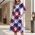 thumbnail image 4 of BOMYJESK Womens Maxi Dress 250th Anniversary USA Flag Floral A-Line Dress Independence Day Art Print 4th Of July 2026 Summer Dresses Casual Party Apparel Navy 3XL, 4 of 6