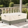 thumbnail image 5 of 84 Inch Rectangular/Oval Patio Table Cover,Heavy Duty Waterproof Outdoor Table Cover Winter, Patio Furniture Covers, Beige, 5 of 7