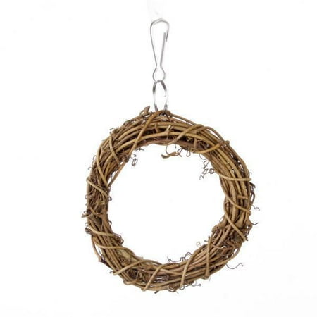 FITYLE 4x10cm Bird Toys Rattan Woven Swing Hanging with A hook for Cockatiels And Swing Parrot