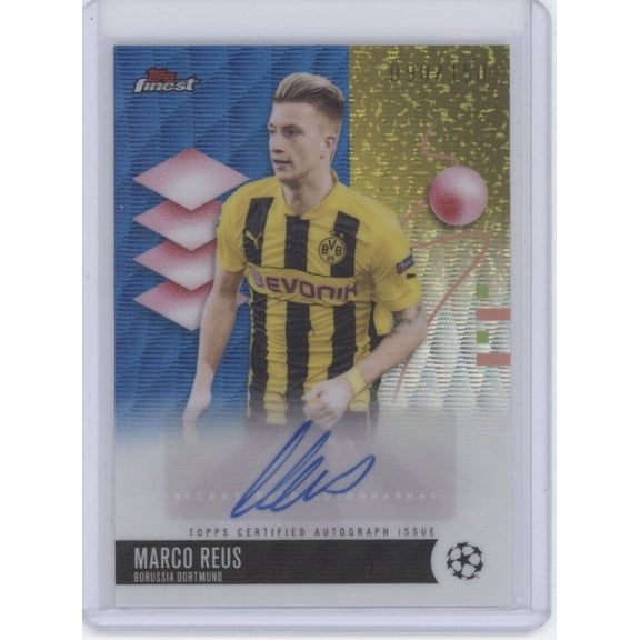 2026 Topps Finest UEFA Club Competitions Marco Reus Auto BA-RE 090/150 Soccer Card