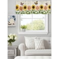 thumbnail image 4 of Pastoral Sunflower Butterfly Valances for Windows,Kitchen Valance Rod Pocket Short Curtain, Vintage Plant Valance Curtain Window Valances for Bedroom Bathroom Living Room 42x18in, 4 of 9