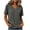 Gray, variant on Women Heather V Neck Short Sleeve T Shirt Loose Curved Hem Basic Casual Tee for Summer Daily Beach