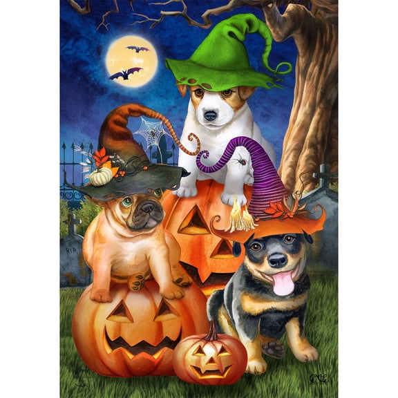 Briarwood Lane Halloween Garden Flag 12x18 For Outdoor Spooky Pups For Halloween Garden Flag Flags For Outside