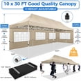 thumbnail image 2 of SANOPY Heavy Duty 10'x 30' Pop up Canopy, Commercial Canopy, Waterproof Outdoor Party Tent, Instant Wedding Canopy with 8 Removable Sidewalls, Carrying Bag, 147Ibs, Khaki, 2 of 7