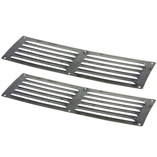 HPC Louvered Stainless Steel Enclosure Vents, 14" x 4", Set of 2
