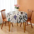 thumbnail image 3 of Round Tablecloth flower Waterproof 60 Inch Polyester Table Cover Stain Wrinkle Free for Kitchen Use, 3 of 5