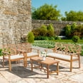 thumbnail image 6 of Werph Outdoor Patio Furniture Set, 4 Piece Patio Sofa Bench and 2 Single Sofa Chairs with Table & Padded Cushions, Acacia Wood Outdoor Patio Lounge Conversation Set for Deck Backyard Balcony, 6 of 7