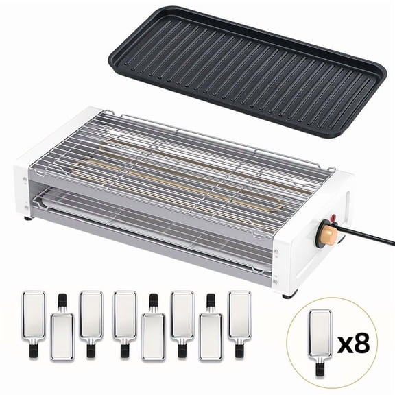 Indoor Smokeless Electric Grill 1500W - Non-Stick Removable Plates, Temp Control, U-Tube Heating | Dishwasher Safe, Heavy-Duty Iron | Ideal for BBQ, Apartments, Family Gatherings