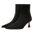 thumbnail image 3 of Botines Goiphrri Suede negros con tacón alto de tacón alto para mujer, 3 of 5