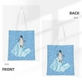 thumbnail image 3 of DouZhe Reusable Grocery Bags, Cartoon Cute Penguin Snow Animal Lightweight Polyester Canvas Cloth Tote Bag for Travle Gym Shopping School, 15" x 16", 3 of 7