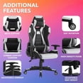 thumbnail image 6 of Posh Living Joi Faux Leather Game Chair Grey, 6 of 9