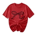 thumbnail image 2 of Wancir Oversized Tshirts for Women Bow Graphic Tees Cute Y2k Tops Crewneck Baggy Short Sleeve Shirts Teens Girls Summer Tops, 2 of 4