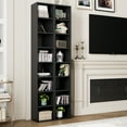 thumbnail image 3 of Homfa 8-Tier Wood Bookcase, 71'' Tall Storage Cube Organizer with Adjustable Shelves, Black, 3 of 7