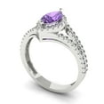 thumbnail image 2 of Clara Pucci 14K White Gold 1.2ct Alexandrite Halo Ring for Women, 2 of 7