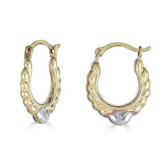 JewelStop 14K Yellow Gold Twisted Hoop Earrings - 12mm x 15mm
