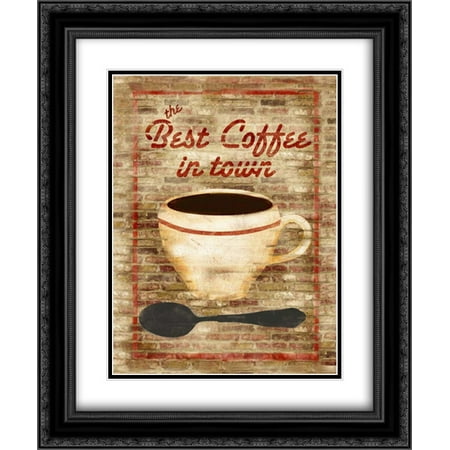Best Coffee in Town 2x Matted 20x24 Black Ornate Framed Art Print by Albert, (Best Medium Sized Towns In America)