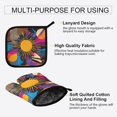 thumbnail image 3 of Yayeee Oven Mitts and Pot Holder Set of 2 Heat Resistant Kitchen Gloves Baking Hot Pad, Futuristic Circles, 3 of 5
