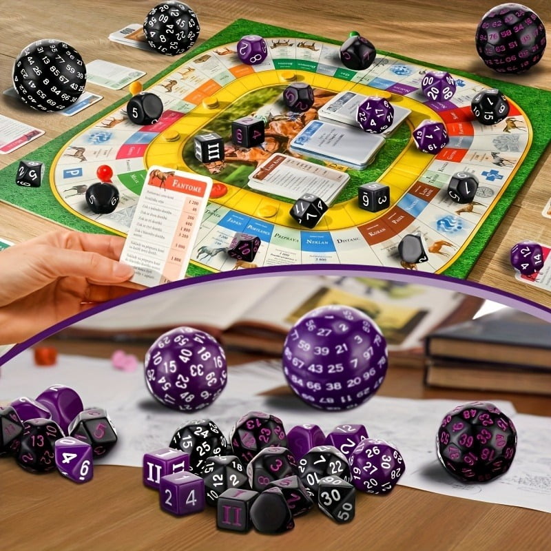 SWAJUJA 3 Set Polyhedral Dice Set, D3-D100 for DND RPG Tabletop Games