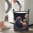 thumbnail image 6 of KLL White Purple Flower Chicken Waterproof Foldable Laundry Hamper Bucket with Handles for Storage Bin,Kids Room,Home Organizer (Medium ), 6 of 7