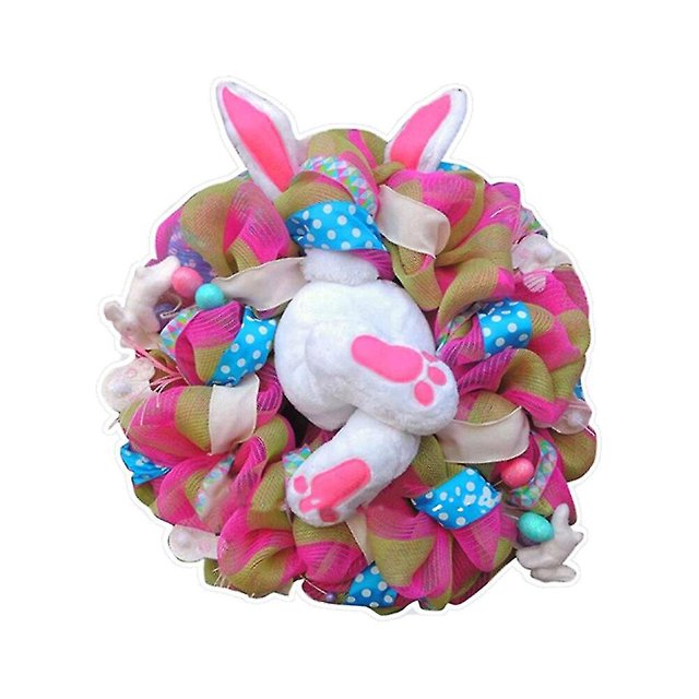 Guirnaldas coloridas de conejito de Pascua, decoración de corona para fiesta de Pascua feliz, adornos de pared para puerta, decoración creativa de guirnaldas para festivales Sincero Hogar