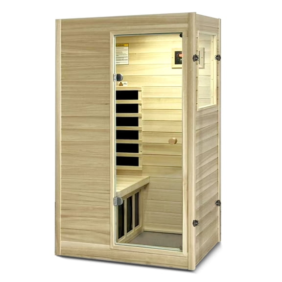 Kemei For 1Person Home Sauna Far Infrared Sauna Poplar Wood Saunas Right Door Open 905W