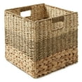 thumbnail image 3 of Casafield 12" x 12" Mixed Weave Storage Baskets, Natural - Set of 2 Collapsible Cubes, Woven Bin Organizers for Bathroom, Bedroom, Laundry, 3 of 7