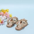 thumbnail image 4 of kpoplk Girls Open Toe Princess Flat Sandals Rhinestone Summer Dress Shoes(Gold,11), 4 of 6