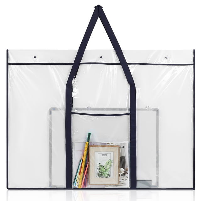 BRIGHTFUFU Bolsa de almacenamiento de carteles, portafolio de arte, soporte para carteles, bolsa de almacenamiento de carteles grande, soporte para hojas de tablón de anuncios con asa