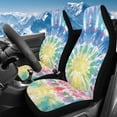 thumbnail image 3 of Binienty Tie Dye Car Seat Covers for Cars Front Seats Soft Fluffy 2 PC Plush Winter Warm Automotive Seat Covers Cold Weather Auto Accessories Universal Fit, 3 of 8