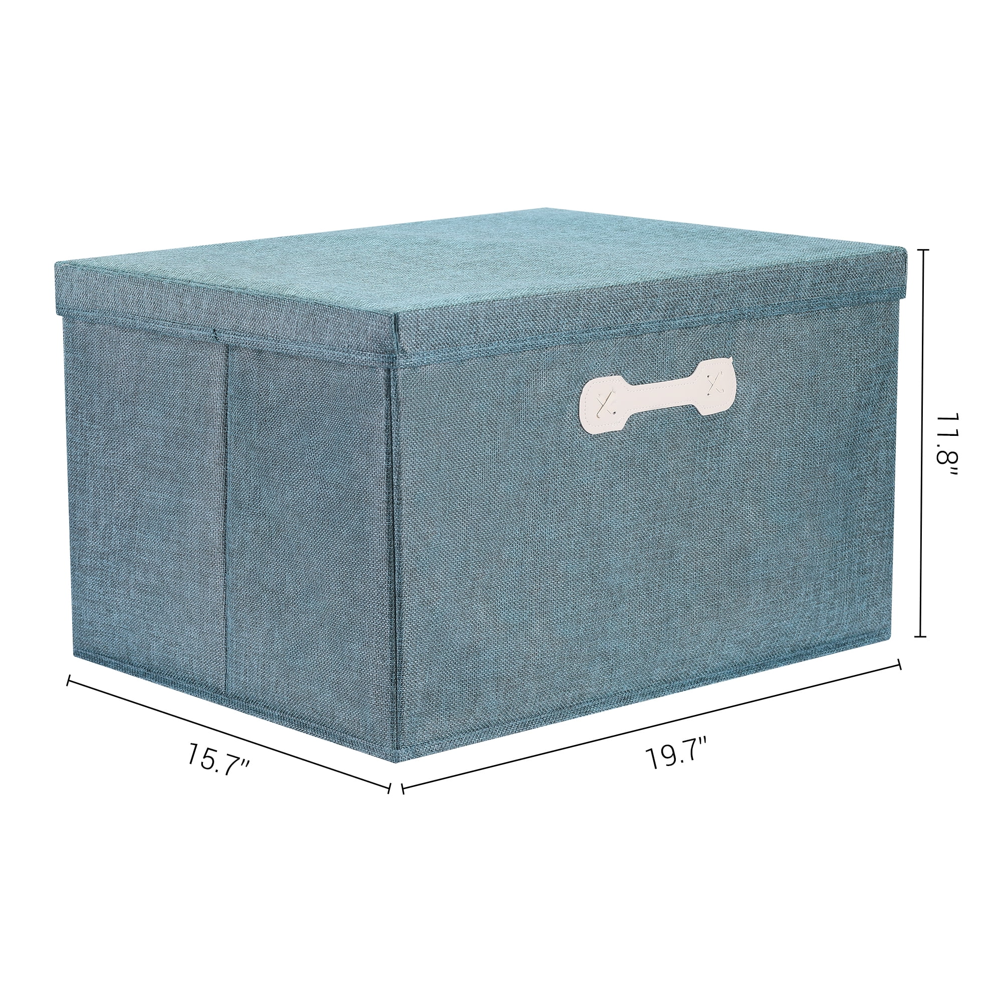 Unique Bargains Storage Cube, Fabric Bin with Lid and Handle Green 20*16*11.5in