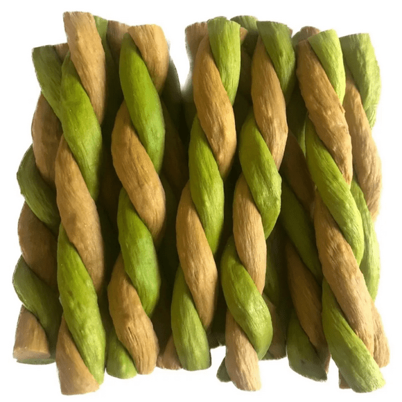 DOG-O-CHEW, Carnaza para Perro, Premio para Perro, Trenza 5" Flexible, Cacahuate y Manzana, 12 piezas DOG-O-CHEW DOUBLE MANZANA CON CACAHUATE