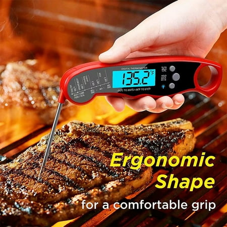 Instant Read Meat Thermometer - Best Waterproof Ultra Fast Thermometer with Backlight & Calibration. Kizen Digital Food Thermometer for Kitchen, Outdoor Cooking, BBQ, and (Best Digital Meat Thermometer Reviews)