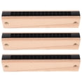 thumbnail image 1 of CRILSTYLEO 3Pcs Baby Harmonica Light Brown Wood Musical Instrument For Fun Home Activities, 1 of 6