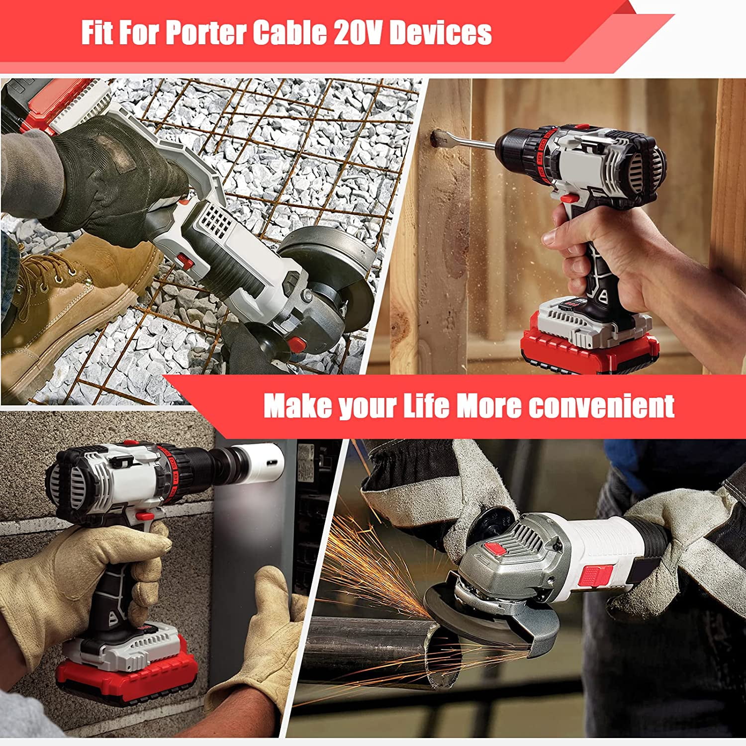 Powerful 5.0Ah Li Ion Battery and Charger for PORTER CABLE 20V Max Tools in Dominican Republic at DOP 4267 Rating 5