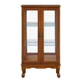 thumbnail image 4 of Gzxs Lighted Curio Cabinet, Glass Display Cabinet Display Case Storage Showcase with Adjustable Shelves, Mirrored Back Panel ＆ Tempered Glass Doors for Living Room Hallway (Oak), 4 of 8
