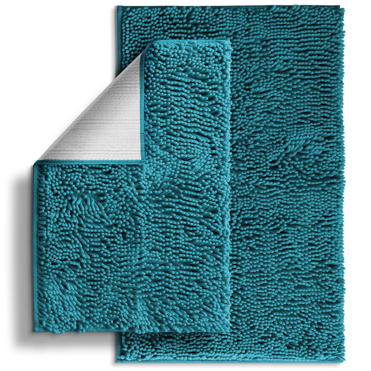 Nestl Bathroom Rugs, Machine Washable Bath Mats For bathroom Floor Rugs, Nonslip Backing Rubber Bath Rug, Teal