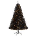thumbnail image 1 of Nearly Natural T3307 7 ft. Artificial Christmas Tree with 500 Clear LED Lights & 1428 Tips, Black, 1 of 1