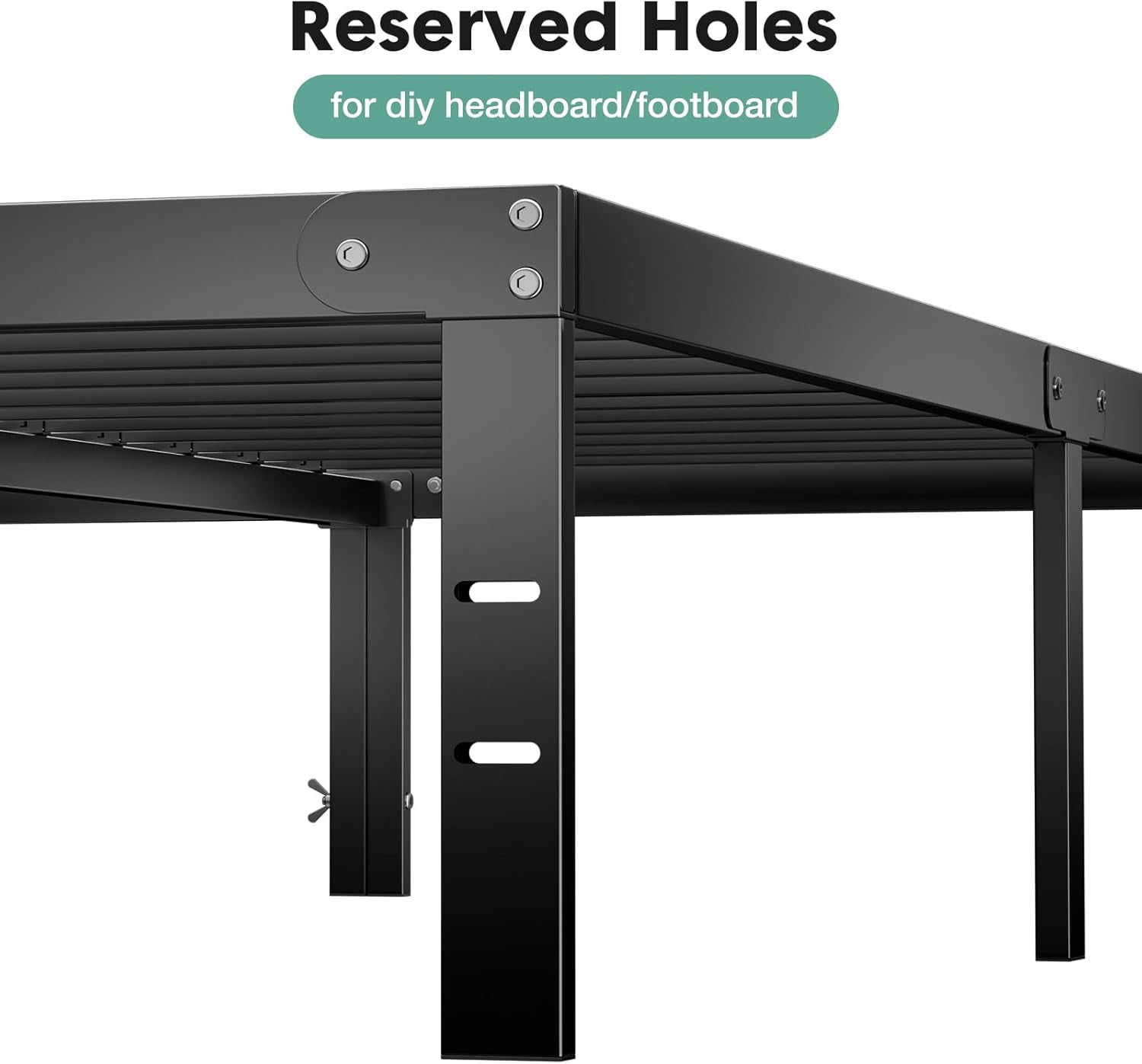 ACCVER King Size 14" Heavy Duty Metal Platform Bed Frame with Steel Slat Support, Ample Under-Bed Storage, No Box Spring Needed