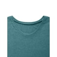 thumbnail image 3 of Uhndy Women Casual T-Shirts V Neck Solid Basic Tops Female Cap Sleeve Loose Tee lakeblue L-LQ, 3 of 5