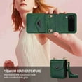 thumbnail image 4 of Decase for Z Flip 4 Case, Galaxy Z Flip 4 Wallet Case with Strap Lanyard Crossbody & Card Holder, Leather Protective Phone Case Cover with Adjustable Shoulder Strap, Green, 4 of 6