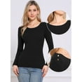 thumbnail image 2 of DARING DIVA Women's Long Sleeve Crewneck Fitted Pullover Sweaters XS Black, 2 of 6